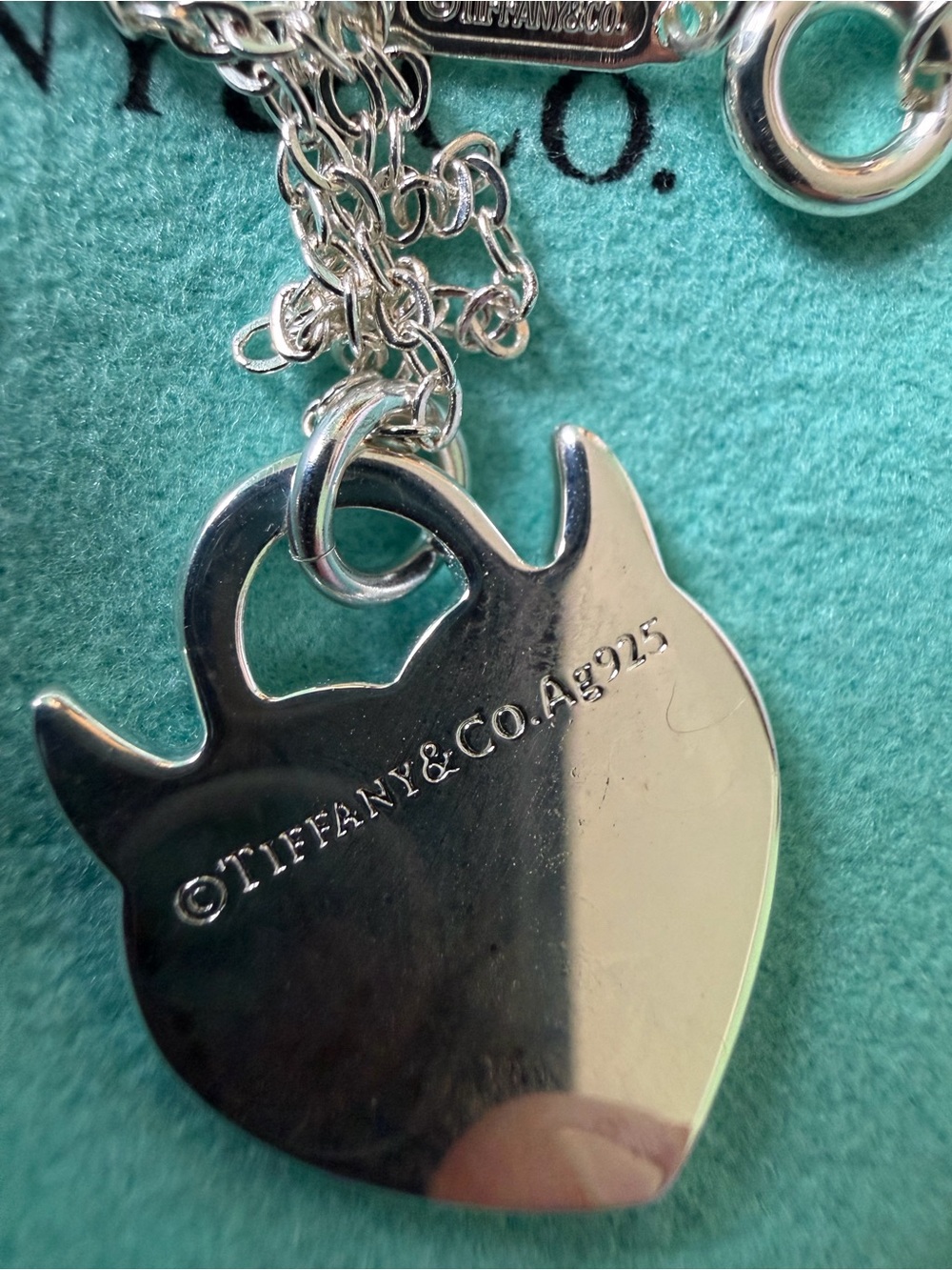 Tiffany & Co. Heart Tag Pendant Necklace in Turquoise and Silver - Picture 3 of 11